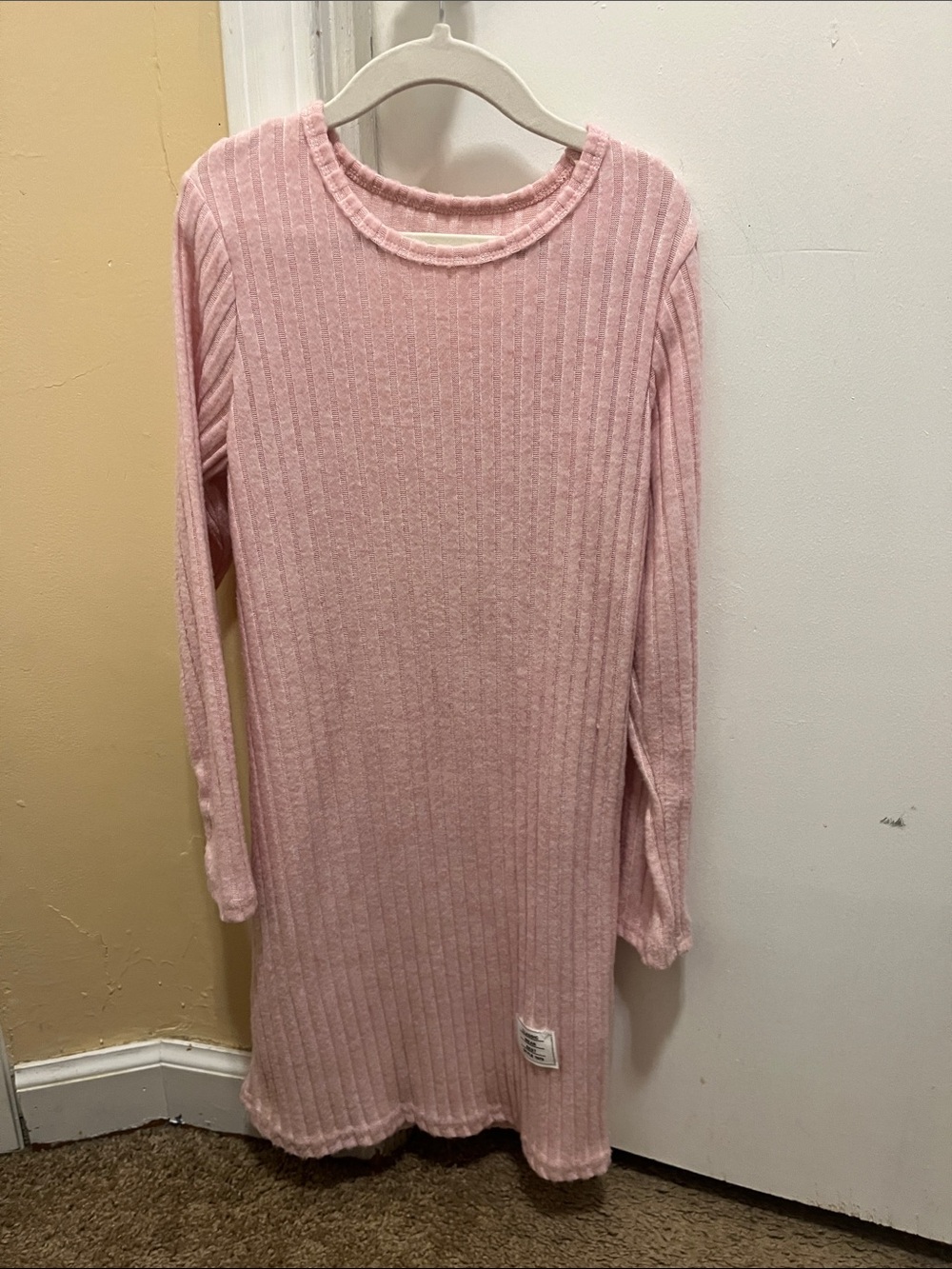 Soft Ribbed Long Sleeve Sweater Dresses